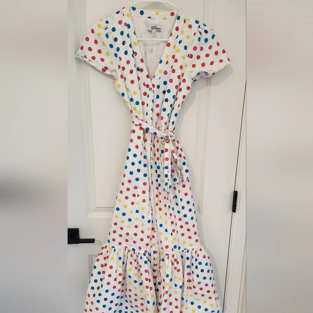 COLOR ME COURNTEY  Dipping Dot Minnie Midi Dress Size 6 - Picture 2 of 10